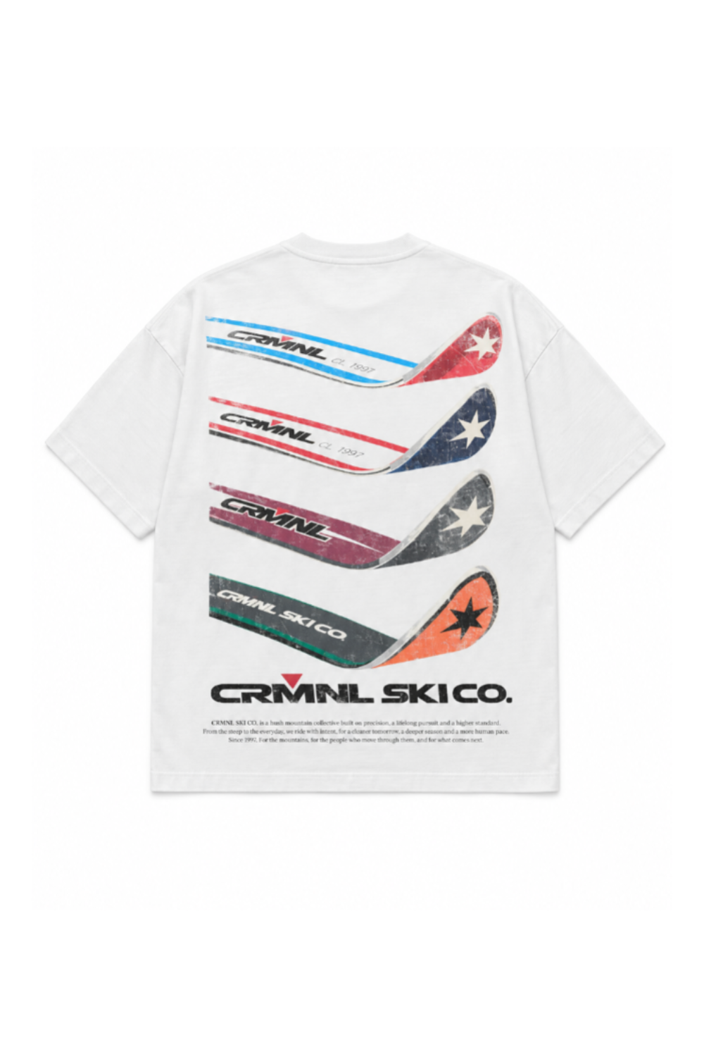 Criminal Damage Criminal Ski T-Shirt in white