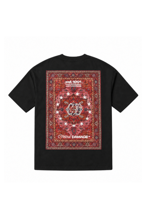 Criminal Damage Antique Rug T-Shirt in black
