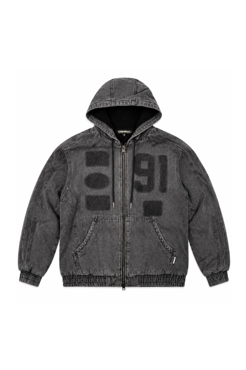 WAVY SEAM DENIM HOODIE