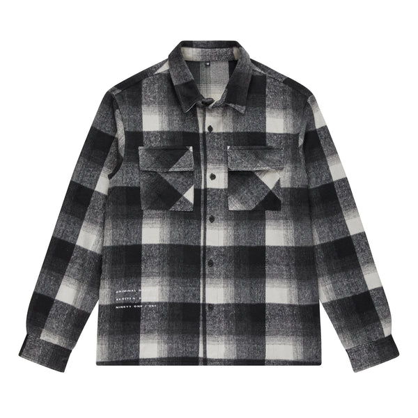 YEAR OF THE TIGER FLANNEL OVERSHIRT - BLACK/OFFWHITE