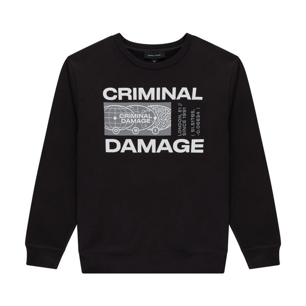 Criminal Damage Splatter Reflective Black T-Shirt - Clothing from