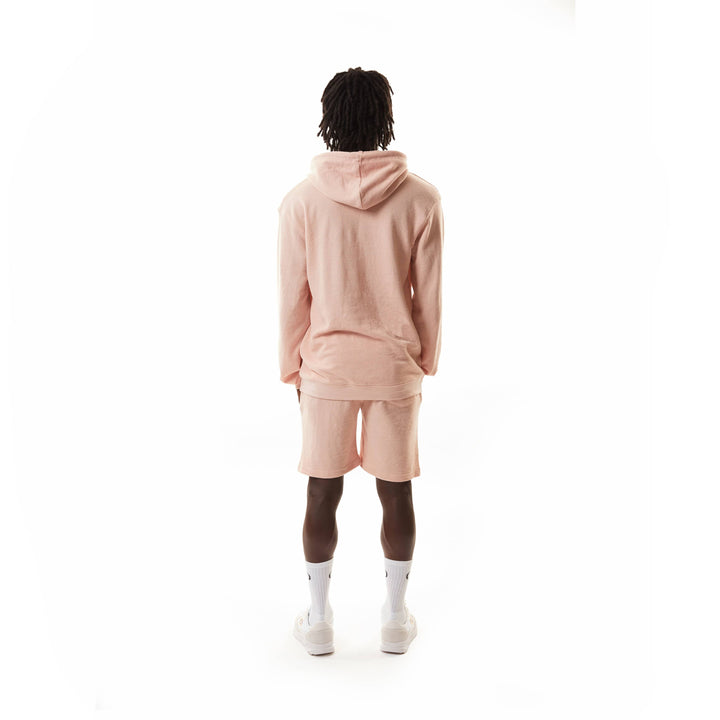 Criminal Damage Store PIQUE KNITTED HOODIE - DUSTY PINK